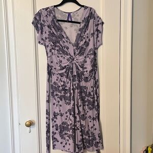 Seraphine Maternity Floral Wrap Dress in Purple and Lavender